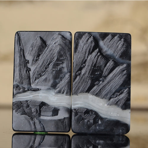 Natural jade carving nephrite collectibles Chinese Hetian jade