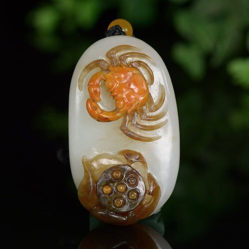 Natural jade carving nephrite collectibles Chinese Hetian jade