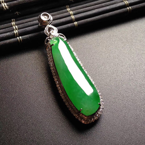 Natural Jade Pendant Jadeite Gold Pendant