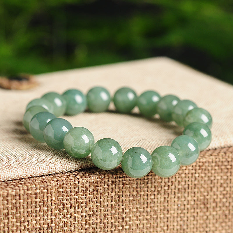Real Green Jade Beads Bracelet Bangle | Real Jade & Yellow Gold Jewelry –  RealJade® Co.