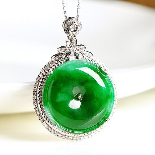 Natural jade pendant jadeite gold pendant necklace