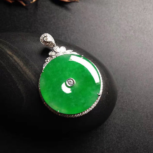 Natural Jade Pendant Jadeite Gold Pendant