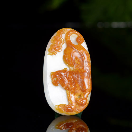 Natural jade carving nephrite collectibles Chinese Hetian jade