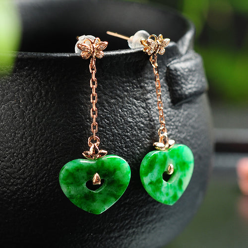 Natural jade ring gold jadeite ring