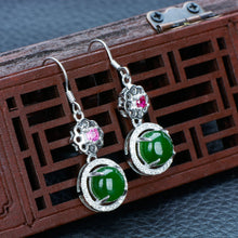 Jade Nephrite Silver Jade Earrings