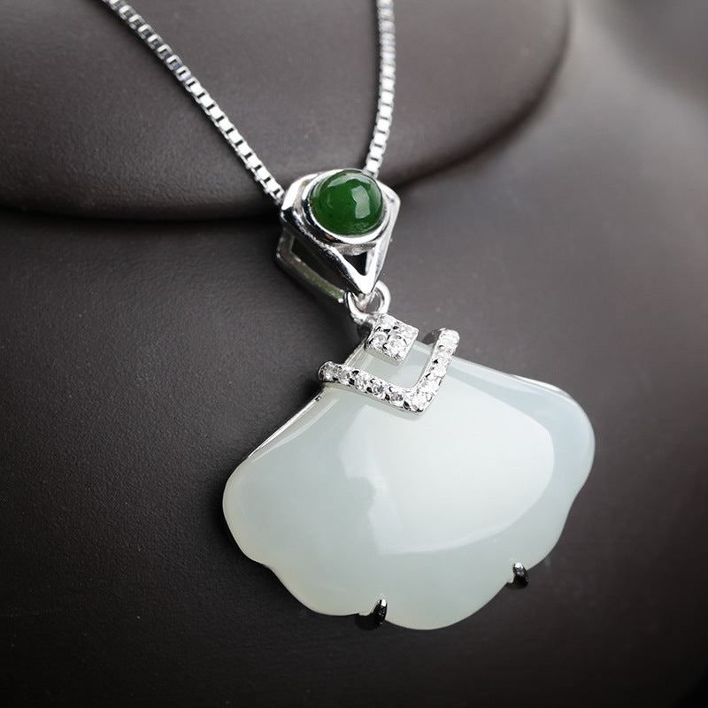 RARE Nephrite Jade gemstone silver cap hotsell pendant necklace #016