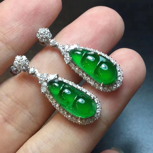 Natural Jade Earrings Jadeite Earrings