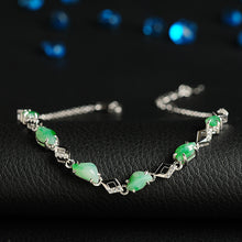 Natural Jade Bracelet Jadeite Silver Bracelet