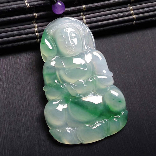 Natural Jade Pendant Jadeite Guan Yin Pendant