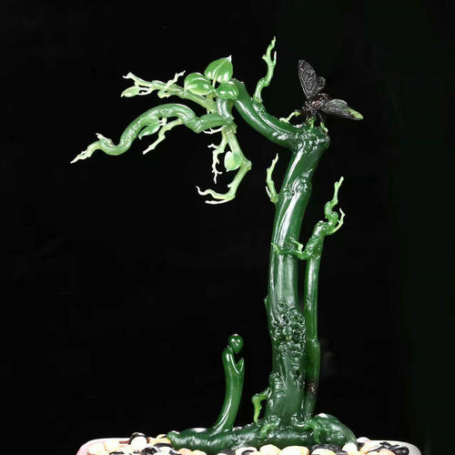 Natural jade carving nephrite collectibles Russia Siberian jade