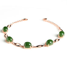 Natural jade green nephrite silver bracelet wholesale