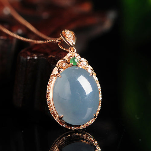 Natural Jade Pendant Jadeite Gold Pendant