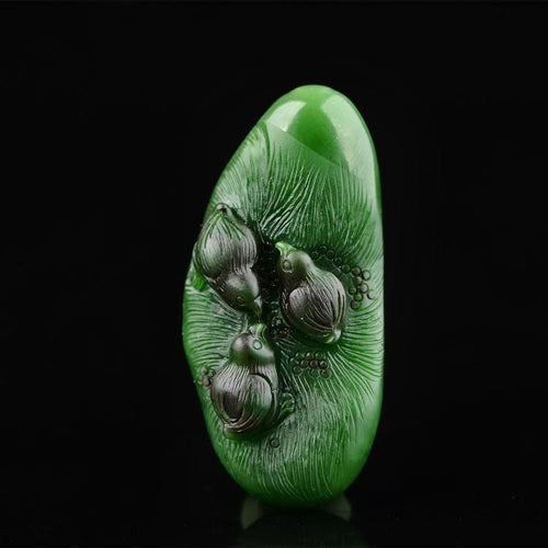 Natural jade carving Siberian nephrite jade collectibles