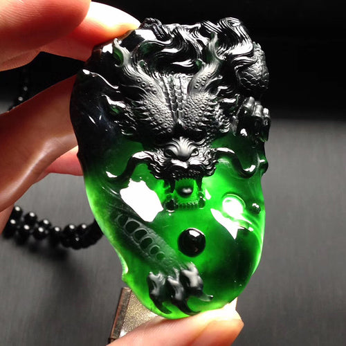 Natural Jade Pendant Jadeite Dragon Pendant