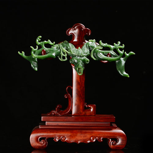 Natural jade carving nephrite collectibles Russia Siberian jade