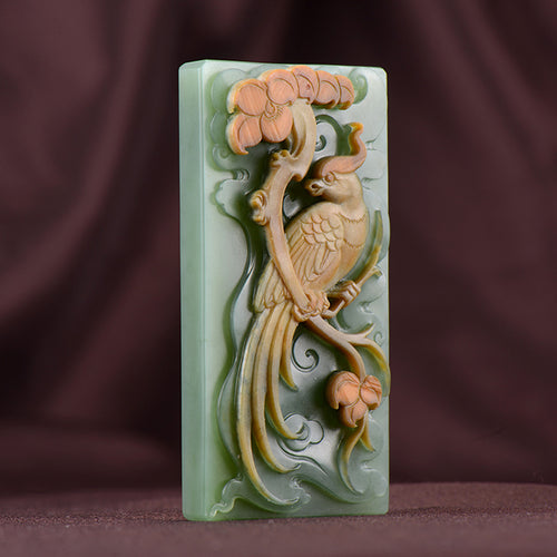 Natural jade carving nephrite collectibles Russia Siberian jade