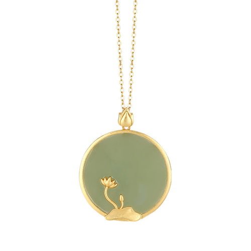 Natural Jade Pendant Nephrite Silver Pendant