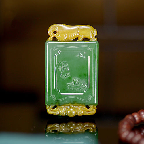 Natural jade carving nephrite collectibles Chinese Hetian jade