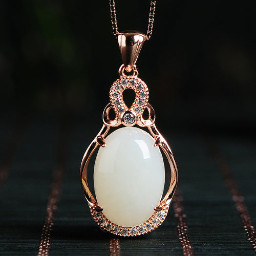 Natural jade pendant nephrite silver pendant necklace