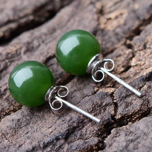 Jade Nephrite Silver Jade Earrings