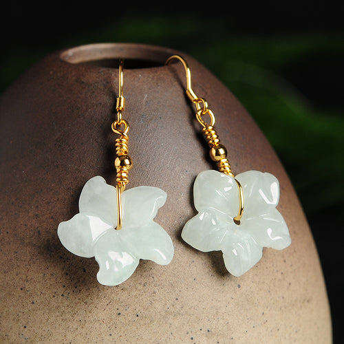 Natural Jade Earrings Jadeite Silver Earrings