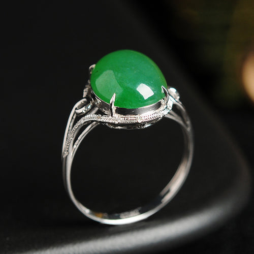 Natural jade ring gold jadeite ring