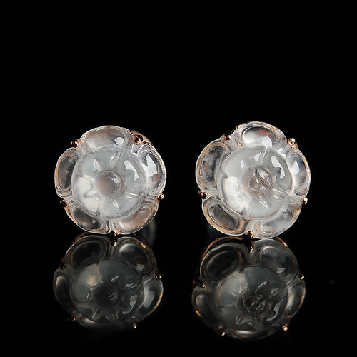 Natural jade earrings jadeite gold earrings