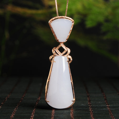 Natural jade pendant jadeite gold pendant necklace