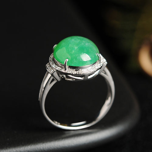 Natural jade ring gold jadeite ring