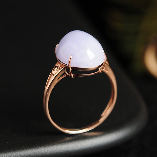 Natural jade ring gold jadeite ring