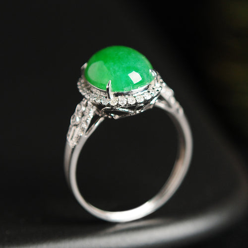 Natural jade ring gold jadeite ring