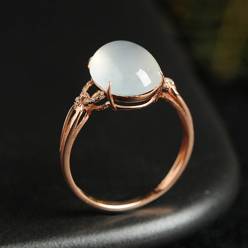 Natural jade ring gold jadeite ring
