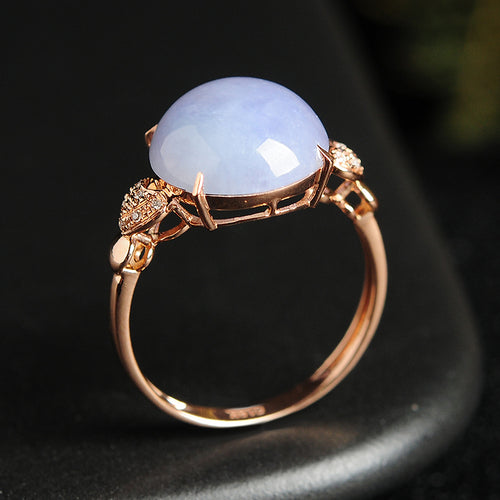 Natural jade ring gold jadeite ring