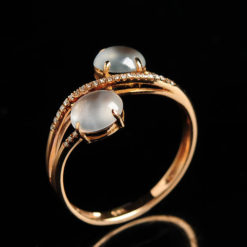Natural jade ring gold jadeite ring