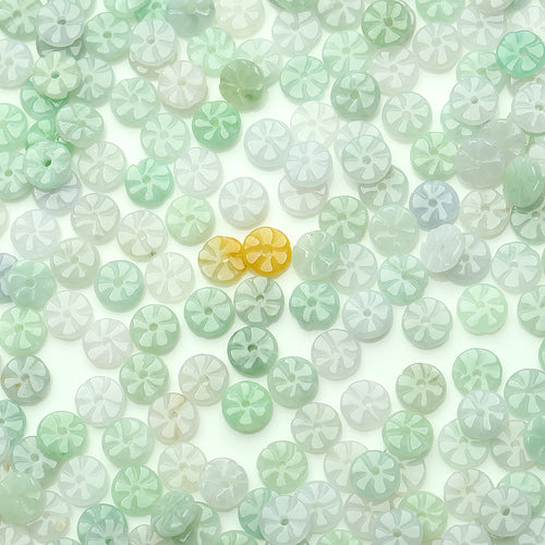Natural Jade Beads Jadeite Flower Bead