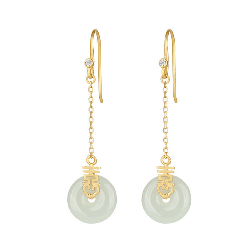 Natural Jade Earrings Nephrite Silver Earrings