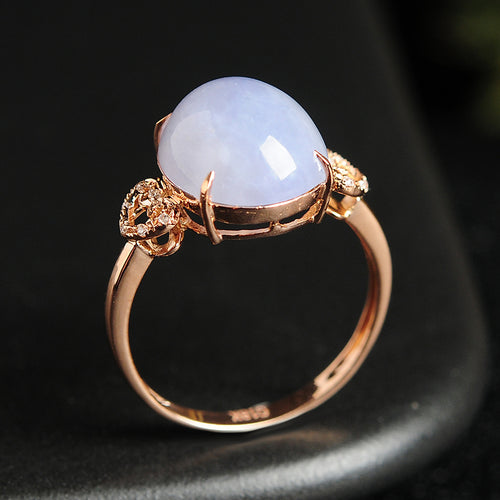Natural jade ring gold jadeite ring