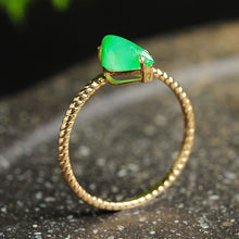 Natural jade jadeite gold ring