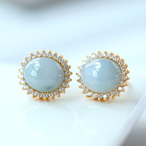 Natural Jade Earrings Jadeite Silver Earrings