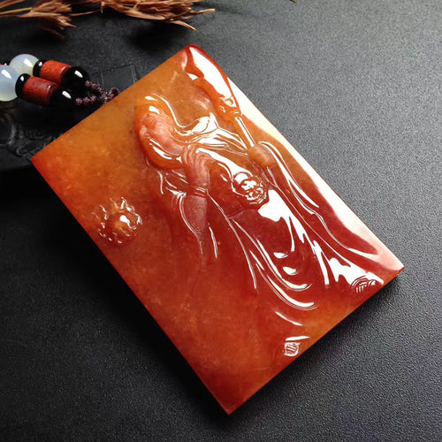 Natural Jade Pendant Jadeite Guan Gong Pendant