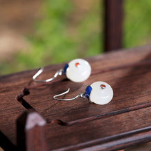 Natural Jade Earrings Nephrite Silver Earrings