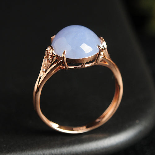 Natural jade ring gold jadeite ring