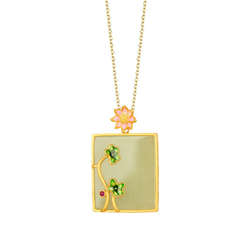 Natural Jade Pendant Nephrite Silver Pendant