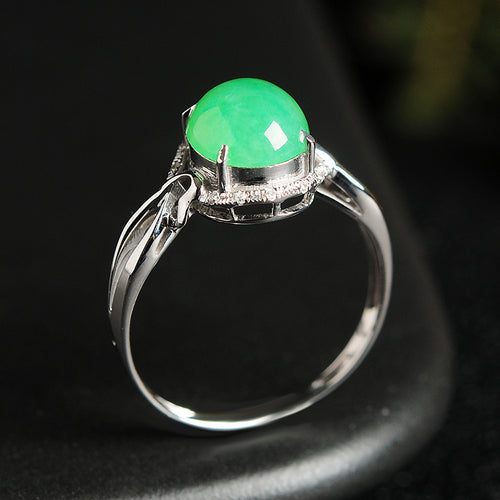 Natural jade ring gold jadeite ring
