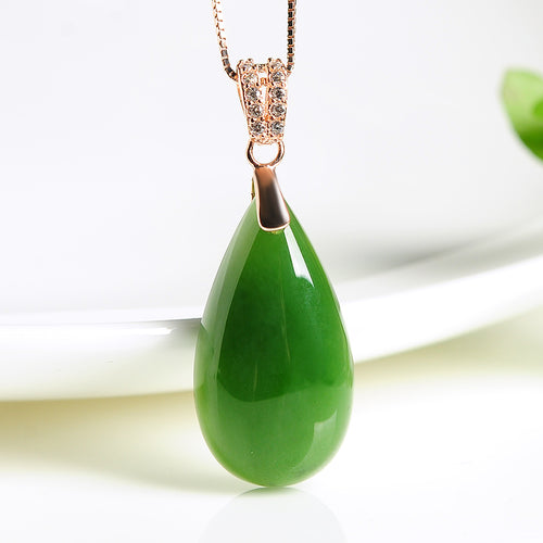 Natural Jade Pendant Nephrite Silver Pendant