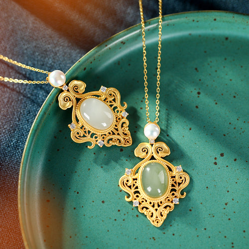 Natural Jade Pendant Nephrite Silver Pendant