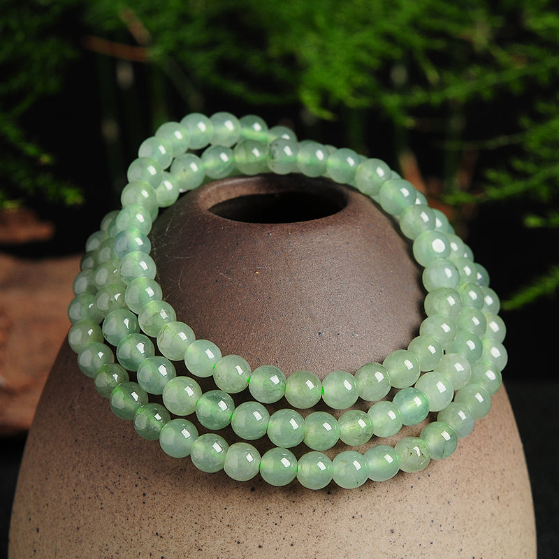 Natural Jadeite Jade Bead Bracelet Round Jade Bead Bracelet - Temu