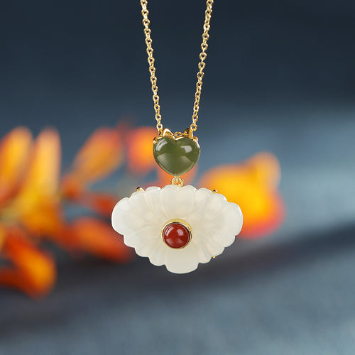 Natural Jade Pendant Nephrite Silver Pendant