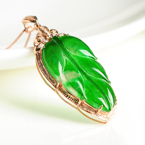 Natural jade pendant jadeite gold pendant necklace