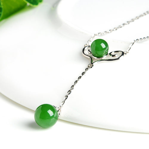 Natural jade pendant nephrite silver pendant necklace